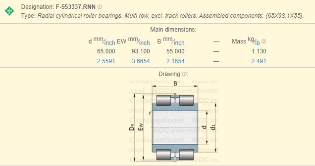 De Lagers van graafwerktuiggearbox needle roller Geen Buitenring reducer F-553337.RNN 1