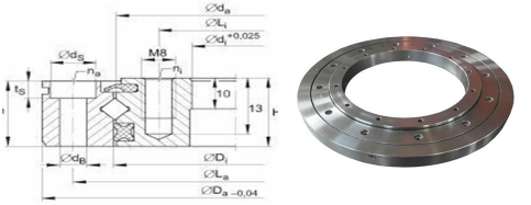V.S. markt XU050077 Slewing Ring Bearing 40*112*22mm Light Size And Thin Section 5